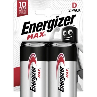 Energizer Батерии алкални Energizer Max, D, LR20, 1.5V, 2бр. в опаковка (E302306800)