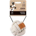 M-PETS COTO Ball Dog Toy - играчка за куче, Въжена топка, EКО памук, бяла 6, 5 см Белгия - 10647301