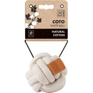 M-PETS COTO Ball Dog Toy - играчка за куче, Въжена топка, EКО памук, бяла 6, 5 см Белгия - 10647301