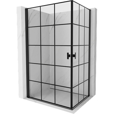 Mist-B Duo душ кабина с осцилиращи врати 100 x 70 см, черна решетка, черна - 8A2-100L-070P-70-77 (8A2-100L-070P-70-77)