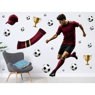 Nalepte.cz Futbalista Sparty Praha futbalové nálepky na stenu arch 122 x 190 cm