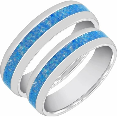 Eppi Zlaté snubní prsteny s modrou opálovou výplní Sariah RW40562