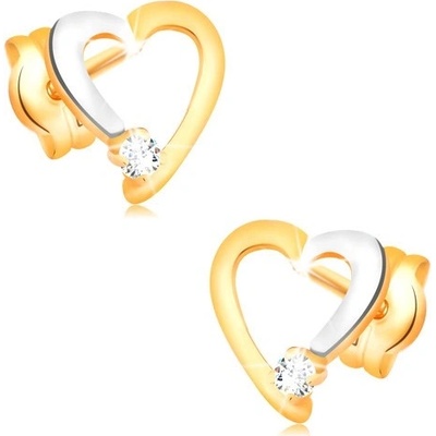Šperky eshop briliantové ve zlatě obrys srdíčka s čirým diamantem BT501.41
