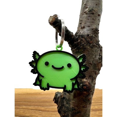 Prívesok na kľúče 3D Axolotl Green