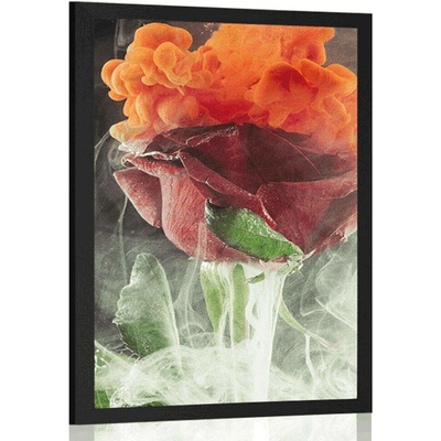 Plakát růže s abstraktními prvky - 40x60 no frame