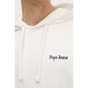 Pepe Jeans Памучен суичър Pepe Jeans SEDRIC P в бяло с качулка с принт PM582710 (PM582710)