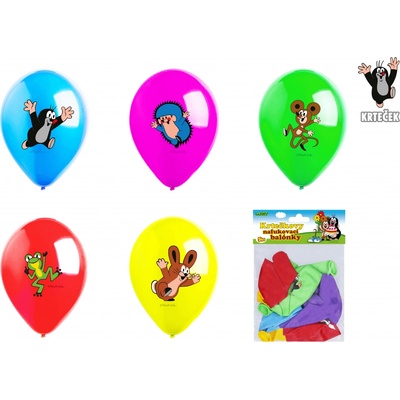 Wiky Balónik W017732 nafukovací 30cm Krtko kamaráti sada , 5 druhov