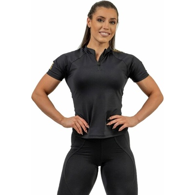 Nebbia Compression Zipper Shirt INTENSE Ultimate Black/Gold XS Фитнес тениска (8314010)