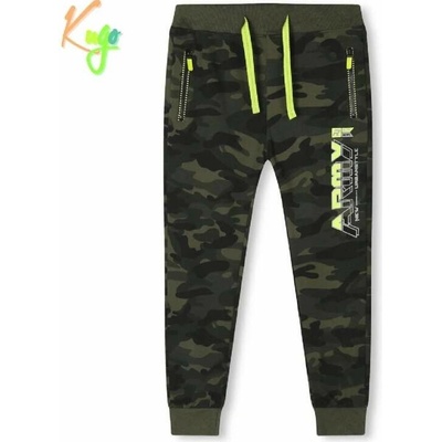 Kugo chlapecké maskáčové tepláky TM8225 zelené zelené doplňky