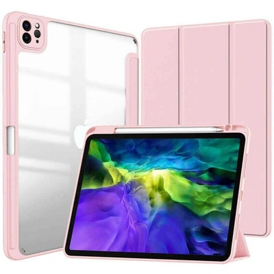 SES 2v1 Smart flip cover + zadní silikonový ochranný obal s držákem na pero Apple iPad 9.7 2017 5. generace 12237 světle růžový