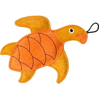 Kiwi Walker Hračka pes Leather Turtle kůže,oranžová 21 cm