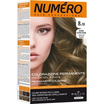 Brelil Numéro Permanent Coloring barva na vlasy 8.10 Light Ash Blonde 125 ml