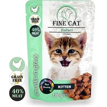 FINE CAT GRAIN FREE KITTEN KURACIE v omáčke 22 x 100 g