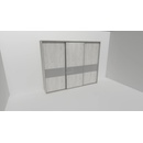 Nábytek Mikulík Vranovice Flexi 3 300 x 220 cm 3x dveře dělené sklem mat Elux olše
