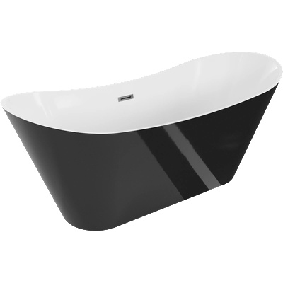 Mexen Celia вана свободностояща 170 x 75 cm, бяла/черна, преливник gun metal - 52331707575-95 (52331707575-95)