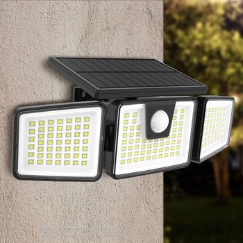 VIVALUX Соларно фасадно LED тяло със сензор BAT SOLAR LED ∙ PIR ∙ 7W ∙ 6400K ∙ IP44 | Външно осветление Vivalux (VIV005144)