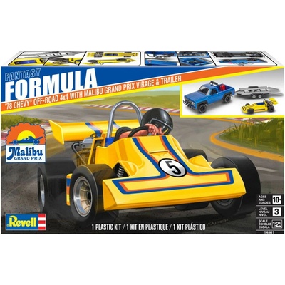 MONOGRAM Plastic ModelKit auto 4581 78 Chevy 4x4 Pickup with Go-kart 1:25