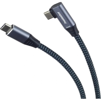 Premiumcord ku31cu1 USB-C zahnutý ( USB 3.2 GEN 2, 3A, 60W, 20Gbit/s, ) bavlněný oplet., 1m