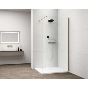 POLYSAN Esca - Душ кабина Walk-In 80x210 см, Antidrop, прозрачно стъкло/матово златно ES1080-04 (ES1080-04)