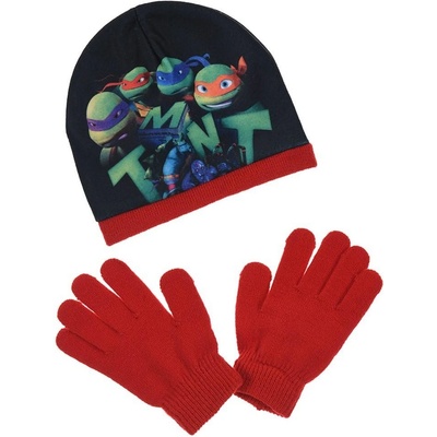 čepice a rukavice ŽELVY NINJA červená
