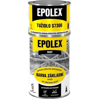 Epolex S2300 barva základní na kov + Epolex S7300 tužidlo sada 1,18kg šedý mat