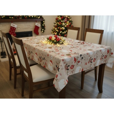Mybesthome Vánoční ubrus Natale MAGIC I. béžová motiv E 130x230 cm – Hledejceny.cz
