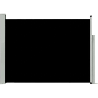 Greatstore Zatahovací boční markýza/zástěna na terasu 100 x 500 cm černá