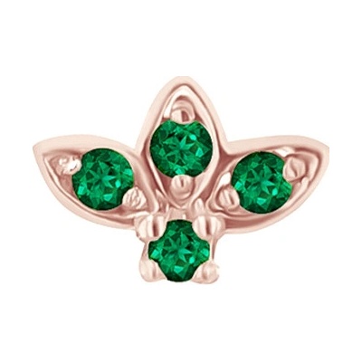 Eppi Zlatá piercing náušnica so smaragdmi Ciera E46050