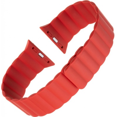 FIXED Magnetic Strap s magnetickým zapínaním pre Apple Watch 42/44/45mm červený FIXMST-434-RD
