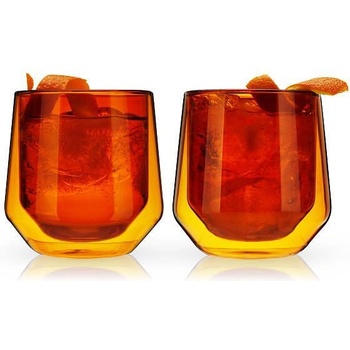 Viski (САЩ) Комплект от 2 бр. двустенни чаши viski aurora в цвят кехлибар - 270 мл (viski 11188)