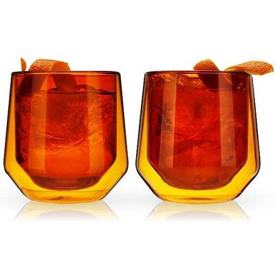 Viski (САЩ) Комплект от 2 бр. двустенни чаши viski aurora в цвят кехлибар - 270 мл (viski 11188)