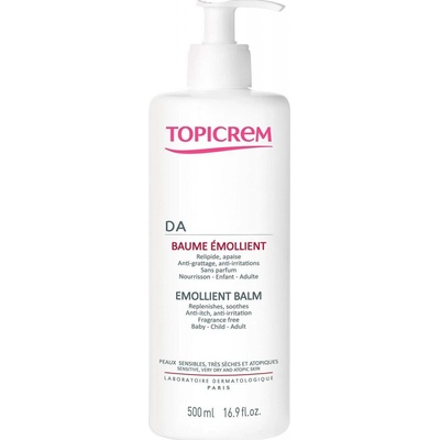 Topicrem DA Emollient Balm ošetrujúci telový balzam pre veľmi suchú citlivú a atopickú pokožku 500 ml