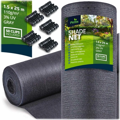 Plonos tieniaca sieť 1,5x25m 110g/m² + 50 svoriek 454200 sivá