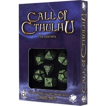 Q-Workshop Sada kostek Call of Cthulhu 7th Edition Dice Set Black and Green
