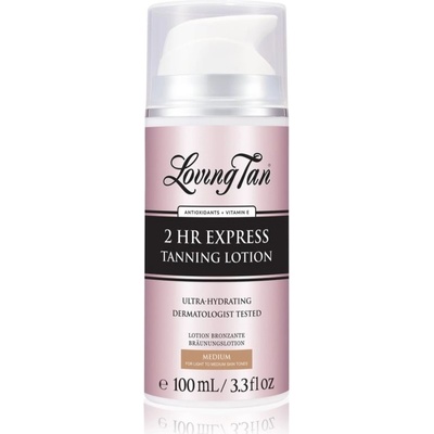 Loving Tan 2 HR Express hydratační samoopalovací mléko odstín Medium 100 ml