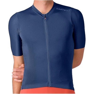 Castelli Мъжка фланелка с къс ръкав за колоездене Castelli Espresso 2 Jersey Cycling jersey - Belgian Blue - размер XXL (056-3889-0116)