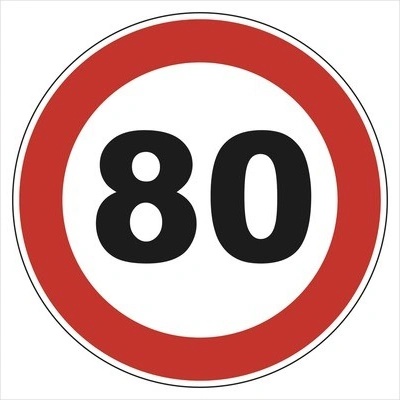 Fólie - "80 km omezení" - 150 mm
