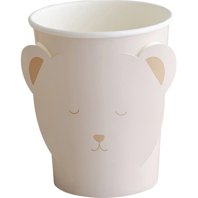 Party Deco Парти Чаши за Бебешко Парти "Мече" с 3d Ушички