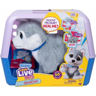 Little Live Pets Ouchies Husky ASPEN Interaktívna hračka 50 zvukov a reakcií