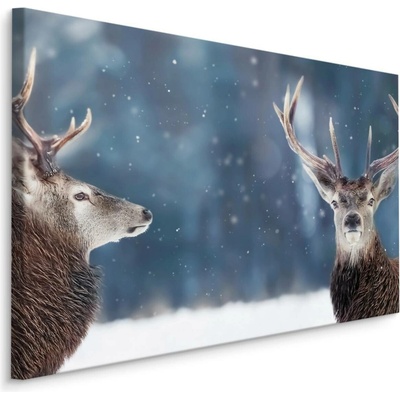 MyBestHome BOX Plátno Dva Jeleni V Zimním Lese Varianta: 100x70