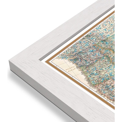 National Geographic USA - nástěnná mapa Executive 112 x 76 cm Varianta: mapa v dřevěném rámu, Provedení: Pegi bílý