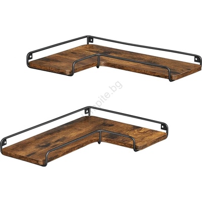 Euziel Комплект от 2 стенни рафта shelfy, кафяво/черно (ez0252)