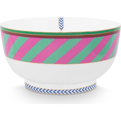Pip Studio Chique Stripes miska růžovo zelená 20,5 cm