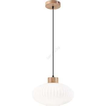 LAMKUR Пендел HARMONY 1xE27/15W/230V Ø 30 см бял/дъб (LA53493)