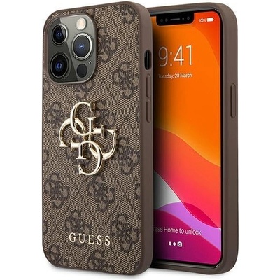 GUESS Кейс Guess GUHCP13X4GMGBR за iPhone 13 Pro Max 6.7", кафяв / кафяв, твърд, 4G Big Metal Logo (3666339024901)