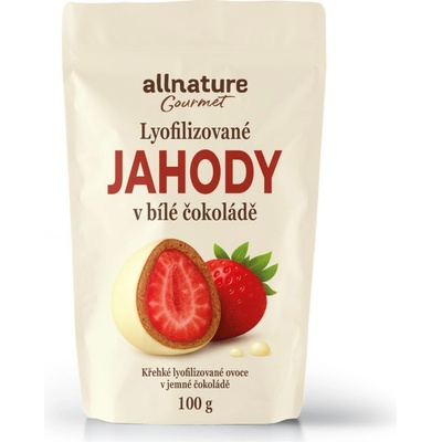 Allnature Mrazom sušené jahody v bielej čokoláde 100 g