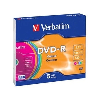 Verbatim DVD-R(5-Pack)Slim/Colour/16x/4.7GB (43557)