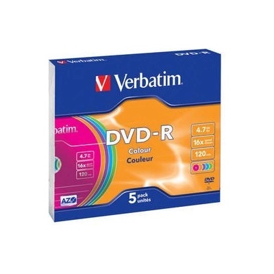 Verbatim DVD-R(5-Pack)Slim/Colour/16x/4.7GB (43557)