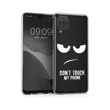 kwmobile Прозрачен калъф с дизайн don't touch my phone за Samsung Galaxy A12 - бял