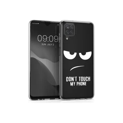 kwmobile Прозрачен калъф с дизайн don't touch my phone за Samsung Galaxy A12 - бял